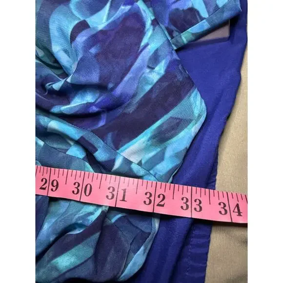 Catherines blue abstract button down‎ shirt womens 5X wacky art to wear artsy - Picture 5 of 7